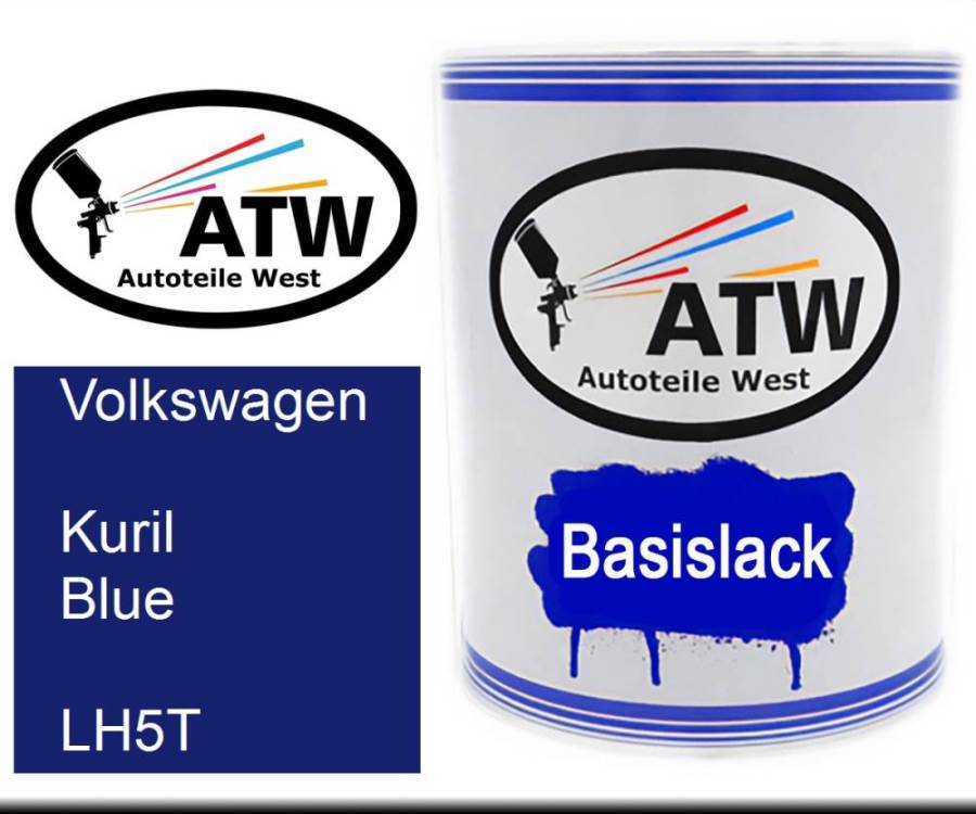 Volkswagen, Kuril Blue, LH5T: 1L Lackdose, von ATW Autoteile West.